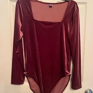 Old Navy Velvet Long Sleeve Bodysuit